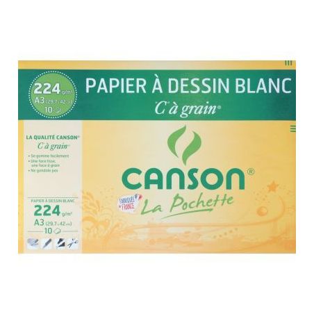 Achetez Pochette de 10 feuilles à dessin C à grain 224 g, format 29,7x42 cm C200027115 CANSON ..