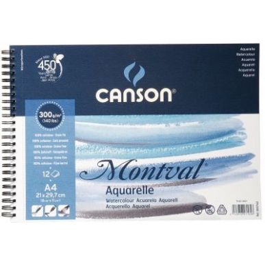 Achetez Album de 12 feuilles papier aquarelle Montval format 21x29,7 cm, 300 g C200807160 CANSON pas..