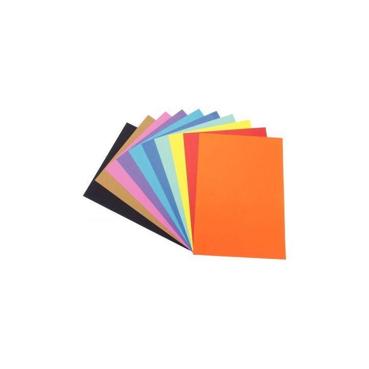 Bloc de 20 feuilles de papier couleur 21x29,7 cm 120 g 10 teintes vives assorties 97244C CLAIREFONTAINE