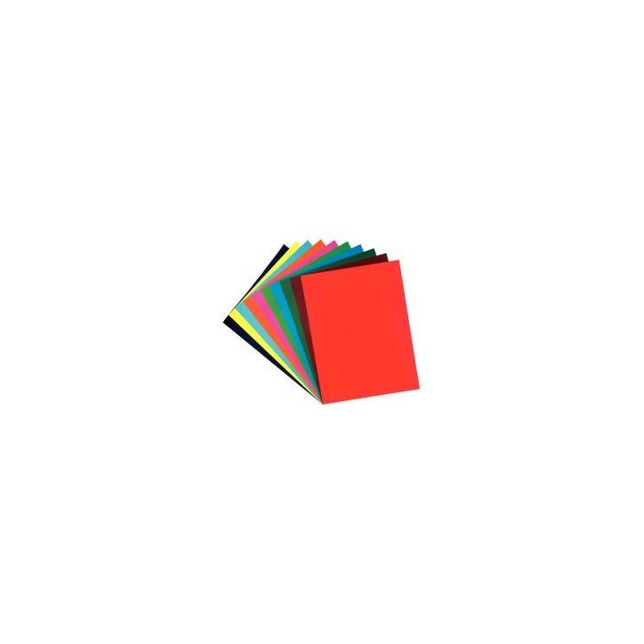 Paquet de 50 feuilles Cartoline 50 x 65 cm 120 g couleurs assorties 456299C CLAIREFONTAINE