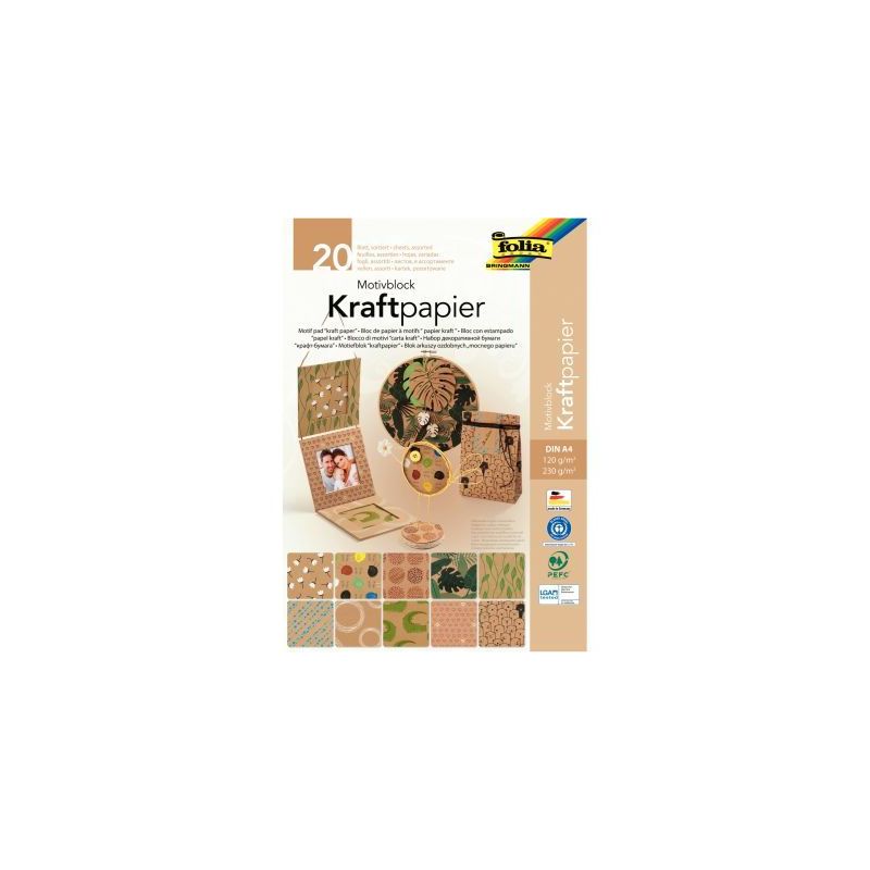 Achetez Bloc 20 feuilles papier kraft imprimé 120g et 230g A4 48898 pas cher sur Ma Rentrée Scolai..