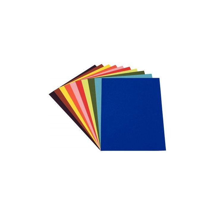 Paquet de 24 feuilles papier dessin couleur format 50 x 65 cm 160 g couleurs vives assorties 15992