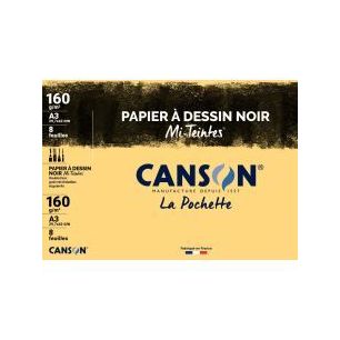 Achetez Pochette de 8 feuilles mi-teintes A3 160 grammes de couleur noir C200002755 CANSON pas cher ..
