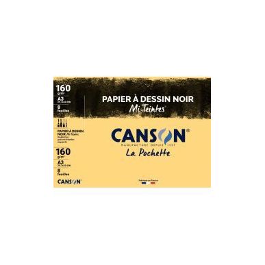 Achetez Pochette de 8 feuilles mi-teintes A3 160 grammes de couleur noir C200002755 CANSON pas cher ..