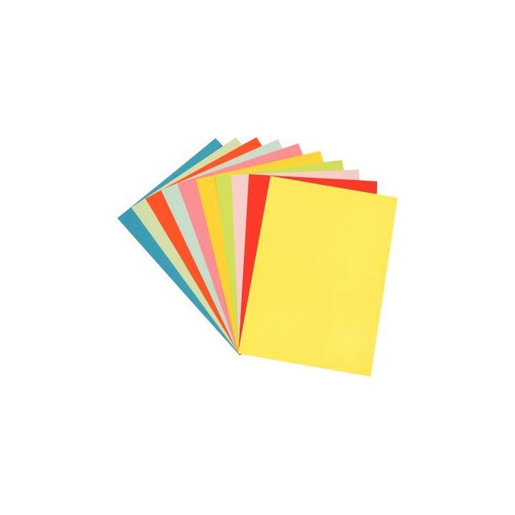Paquet de 100 feuilles de papier couleur 160g format 24x32 cm 10 couleurs assorties 24X32/160/100