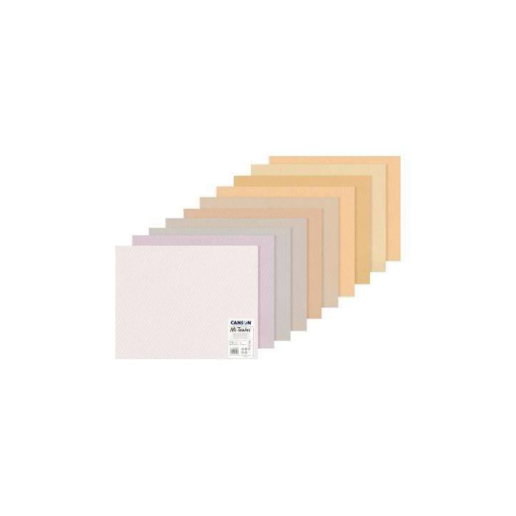 Paquet de 10 feuilles mi-teintes 50x65 cm teintes pastels C31032S137 CANSON