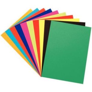 Achetez Paquet de 100 feuilles de papier couleur 250g format 24x32 cm 10 couleurs assorties 24X32/27..