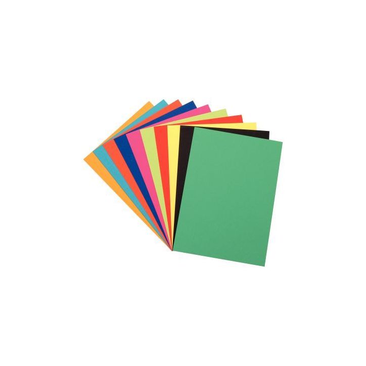 Paquet de 100 feuilles à  dessin de couleurs 50X65 250G 22735