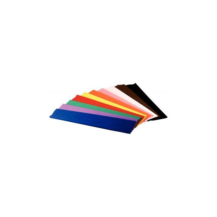 Paquet de 10 feuilles de crépon ignifugé 250x50cm assorties 914399C MAILDOR CLAIREFONTAINE