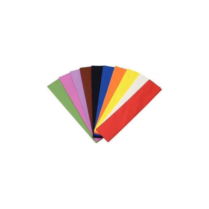 Paquet de 10 feuilles crépon ordinaire 200x50 cm  rose moyen 2117