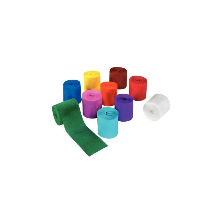 Paquet de 10 frises de papier crépon assortis 10mx5cm 914299C