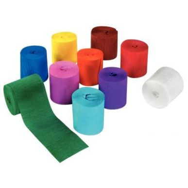Achetez Paquet de 10 frises de papier crépon assortis 10mx5cm 914299C pas cher sur Ma Rentrée Scol..