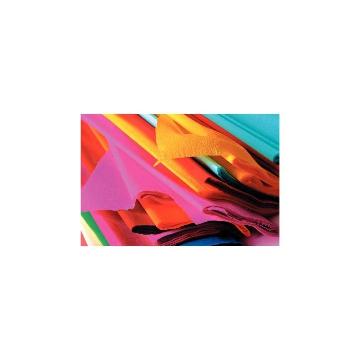 Paquet de 10 feuilles de crépon supérieur format 250 x 50 cm couleurs assorties 15922