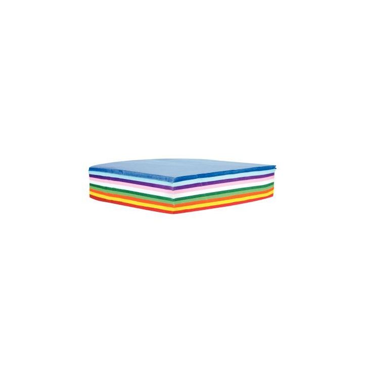 Paquet de 500 feuilles de papier de soie 16 x 16 cm couleurs assorties MAJ24945
