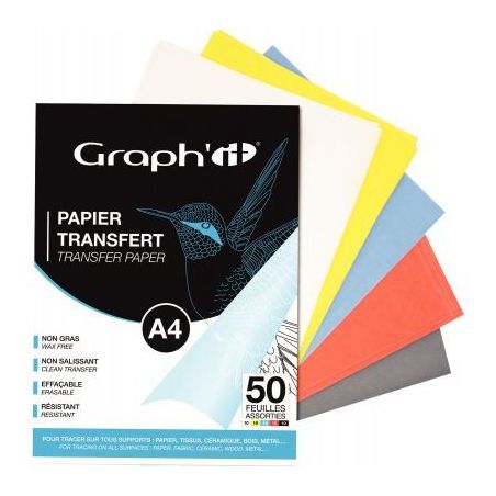 Achetez Pochette de 50 feuilles de papier décalquant A4 assortis GI00253 pas cher sur Ma Rentrée S..