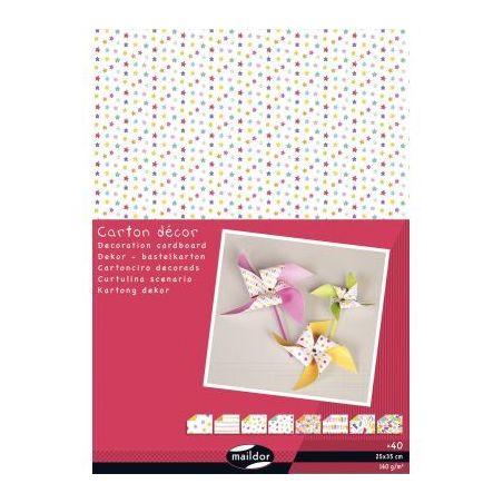 Achetez Paquet de 40 feuilles carton décoration assorties 25 x 35 cm 354597C pas cher sur Ma Rentr ..