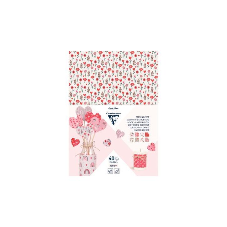 Paquet de 40 feuilles carton décoration love 25 x 35 cm 354587C