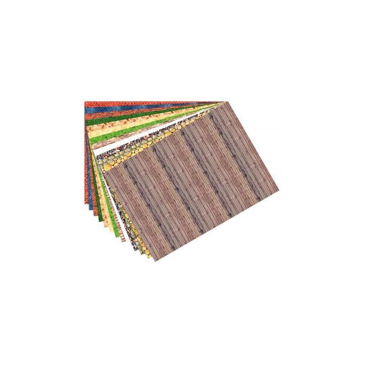 Paquet de 13 feuilles de papier motif structures assorties format 50 x 70 cm 48199