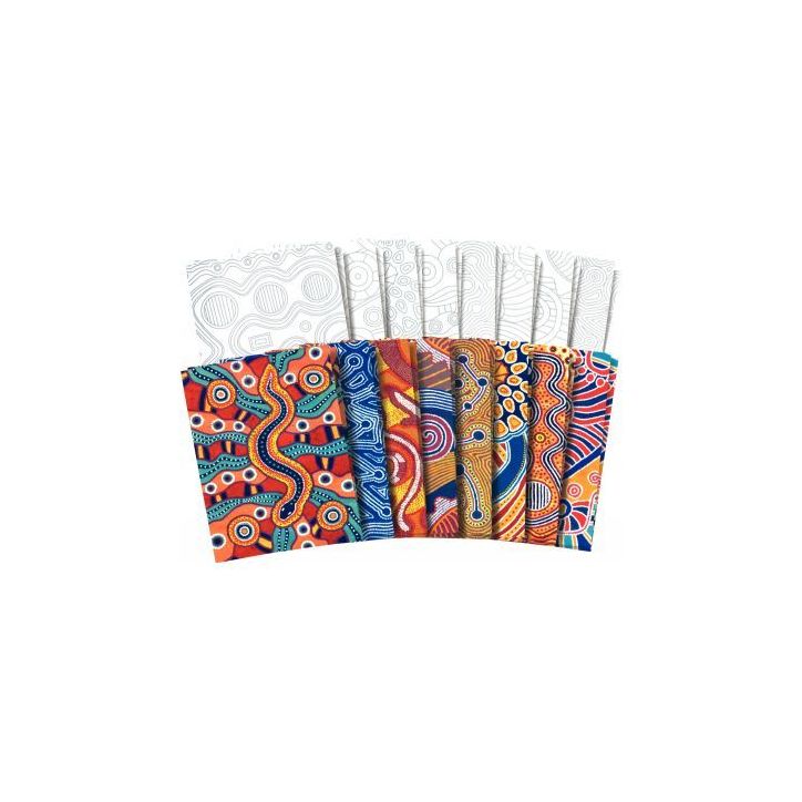 Paquet de 32 feuilles papier motifs aborigènes assortis 1130005