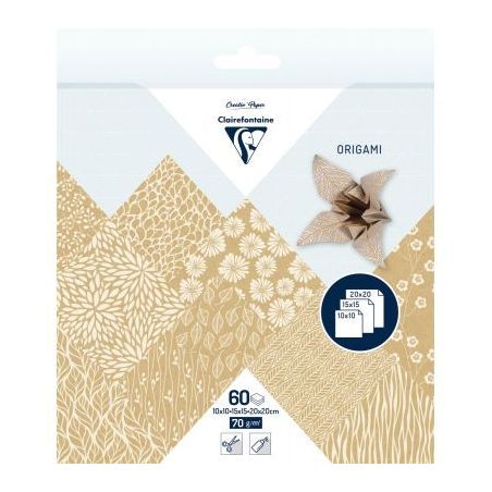 Achetez Pochette 60 feuillles origami 3 formats kraft floral 95355C pas cher sur Ma Rentrée Scolair..