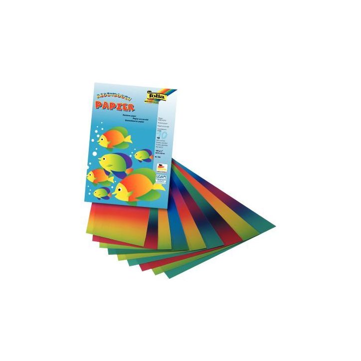 Pochette de 10 feuilles de papier arc-en-ciel, format 22,5 x 32 cm 765