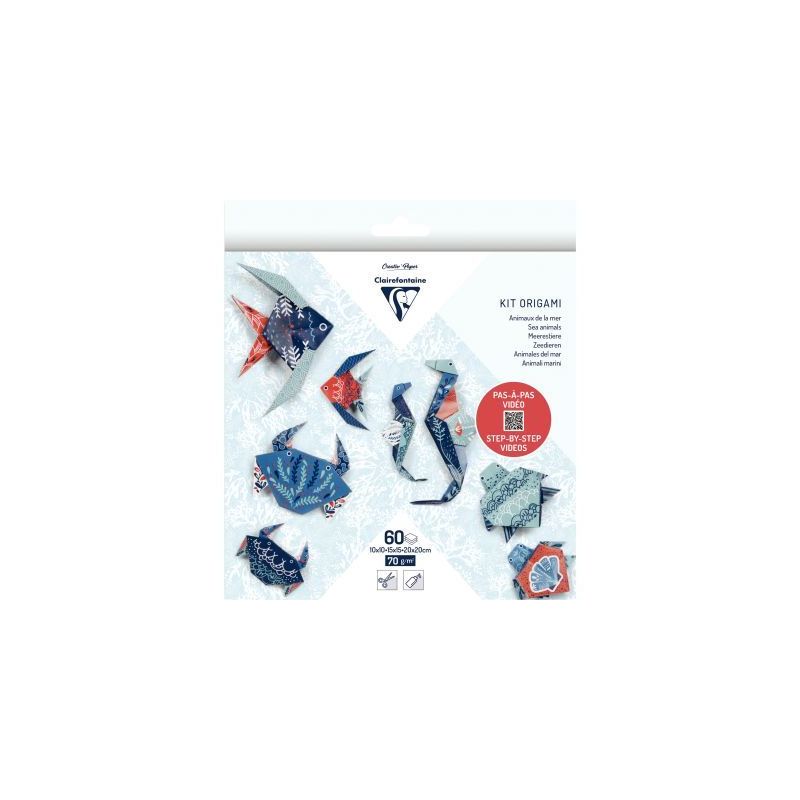 Achetez Pochette 60 feuilles origami 3 formats animaux marins 95367C pas cher sur Ma Rentrée Scolai..