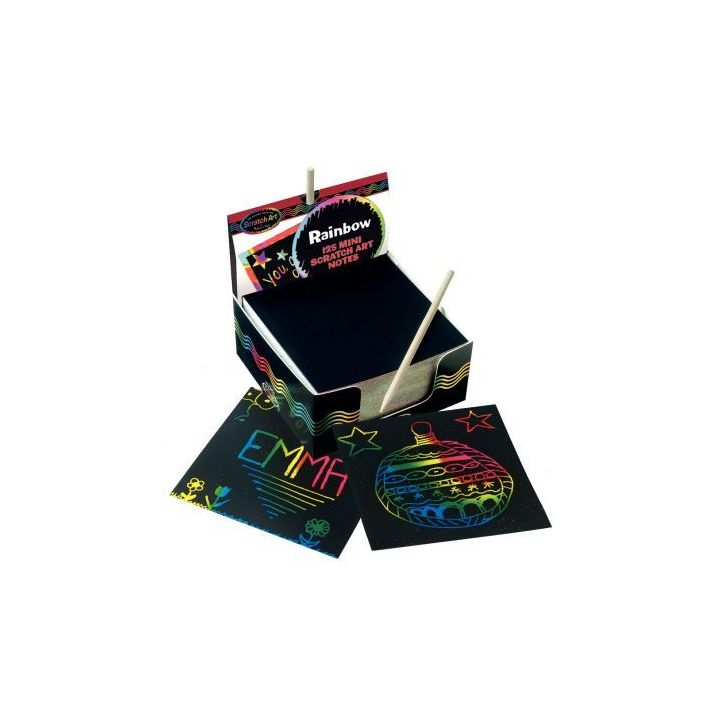 Bloc de 125 mini cartes à gratter arc-en-ciel 2165