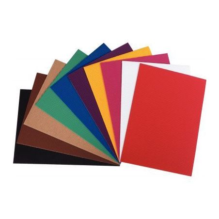 Achetez Paquet de 10 feuilles de carton ondulé coloris assortis format 25 x 35 cm 740409 pas cher s..