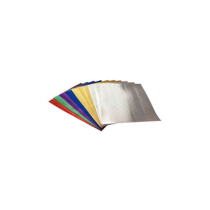 Paquet de 10 feuilles de carton ondulé métalisé 1 face 25 x 35 cm 26890