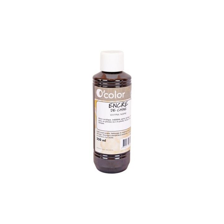 Flacon de 250 ml d'encre de chine noire ECH250PETNOI_00/28551 O'COLOR