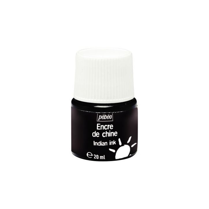 Flacon 20ml dencre de Chine noire 603710 PEBEO