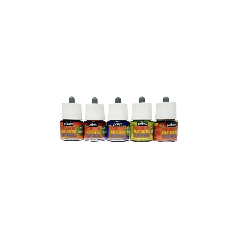 Achetez Set de 5 flacons 45ml d'encre à dessiner végétale, couleurs secondaires 599041 PEBEO pas.. Achetez Set de 5 flacons 45ml d'encre à dessiner végétale, couleurs secondaires 599041 PEBEO pas..
