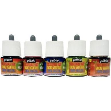 Achetez Set de 5 flacons 45ml d'encre à dessiner végétale,  couleurs secondaires 599041 PEBEO pas..