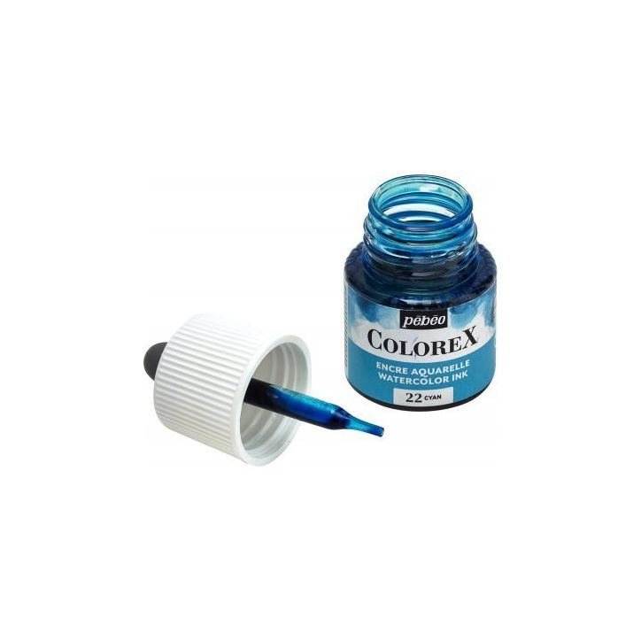 Boîte de 10 flacons 45ml d'encre à dessiner COLOREX, coloris assortis 417405 COLOREX PEBEO