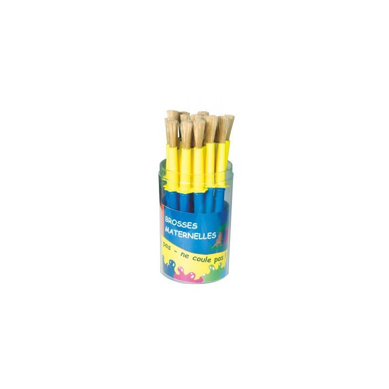 Achetez Pot de 20 brosses maternelle en soie de porc avec collerette anti salissure 31030875S-POT pa..