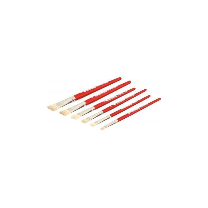 Pot de 144 brosses plates en soie de porc 24 piècesx6 tailles assorties (n° 6, 8, 10, 12, 14 et 16) MA189/AS(...)
