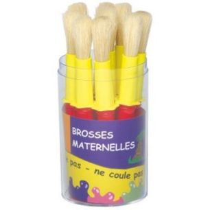 Pot de 9 brosses taille maxi, en soie de porc avec colerette anti salissure 3103087L-POT Pot de 9 brosses taille maxi, en soie de porc avec colerette anti salissure 3103087L-POT