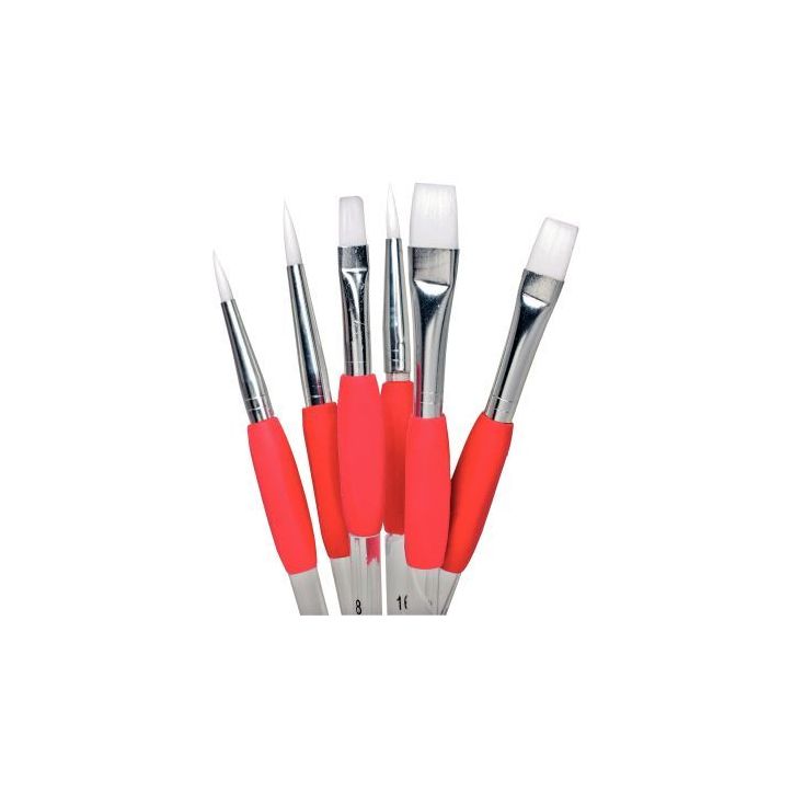 Pot de 72 pinceaux et brosses synthétiques avec grip caoutchouc ergonomique 2011/65376