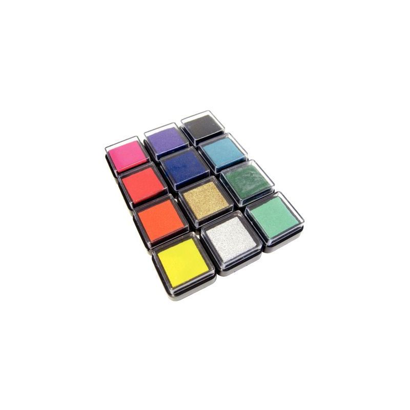 Achetez Set de 12 encreurs format 3.5x3.5cm assortis 220061 pas cher sur Ma Rentrée Scolaire