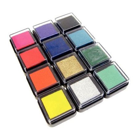 Achetez Set de 12 encreurs format 3.5x3.5cm assortis 220061 pas cher sur Ma Rentrée Scolaire