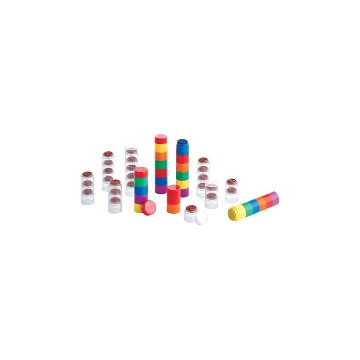Boite de 24 encreurs + 24 tampons émotions diamètre 3.5cm 76415