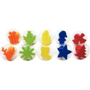 Set de 10 tampons D. 7,5 cm EVA thème Noël L740002 Set de 10 tampons D. 7,5 cm EVA thème Noël L740002
