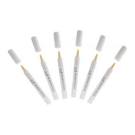 Achetez Lot de 6 marqueurs vides rechargeables pour encres et peintures liquides pointe ogive 4 mm G..