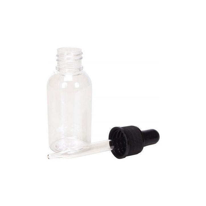 Lot de 5 Flacons compte-gouttes 30 ml vides en plastique + pipette en verre 1498