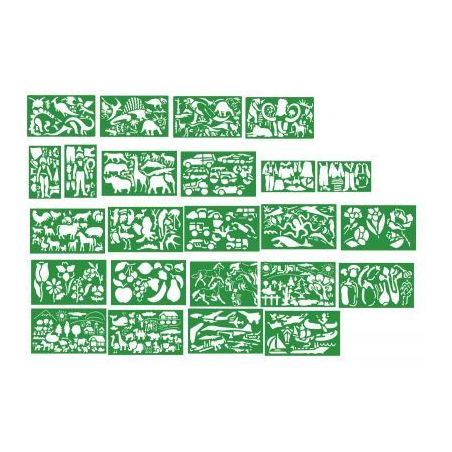 Achetez Lot de 24 pochoirs en plastique, thèmes assortis Q2624 QUERCETTI pas cher sur Ma Rentrée S..