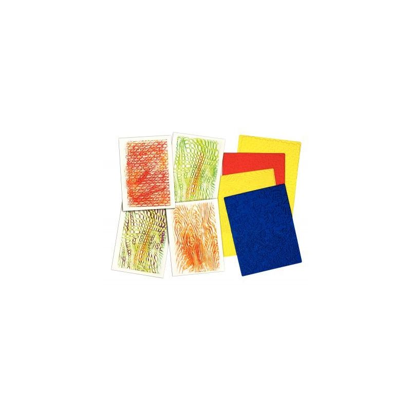 Achetez Sachet de 4 plaques à embosser, les textures 1051002 pas cher sur Ma Rentrée Scolaire