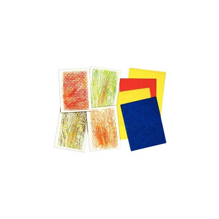 Sachet de 4 plaques à embosser, les textures 1051002