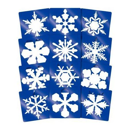 Achetez Lot de 12 pochoirs flocons de neige 1315989 pas cher sur Ma Rentrée Scolaire