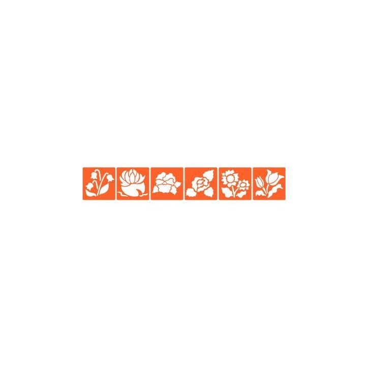 Paquet de 6 pochoirs en plastique, les fleurs 225600