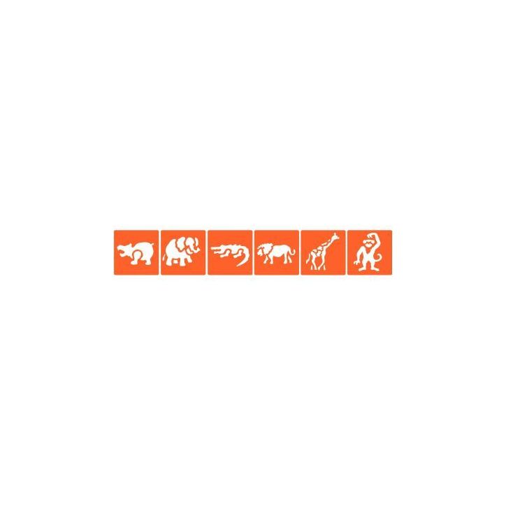 Paquet de 6 pochoirs en plastique, les animaux sauvages 225400